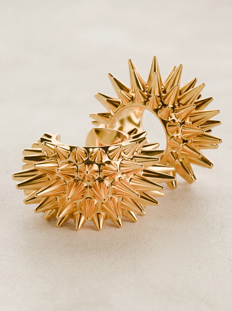 Earcuff Ouriço Ouro 18K