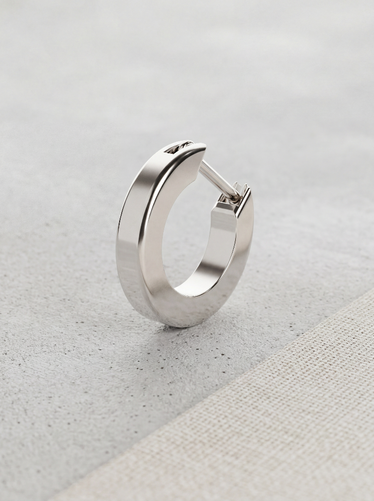 Brinco Argola Ouro Branco 18K