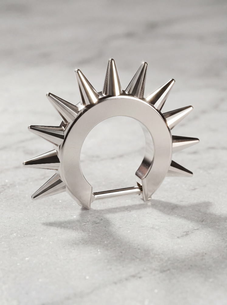Brinco Espinhos Ouro Branco 18K